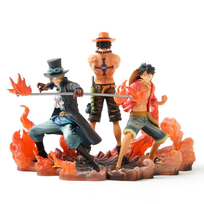 Banpresto One Piece Dxf Brotherhood II -figuuri, anime-tuotteiden palkinto, Luffy, Sabo, Ace, kaikki 3 -setti